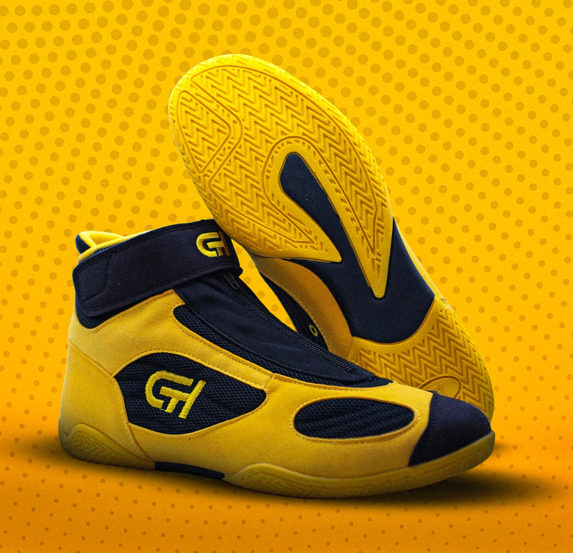 XXV Wrestling Shoe Navy/Yellow – CH Gear