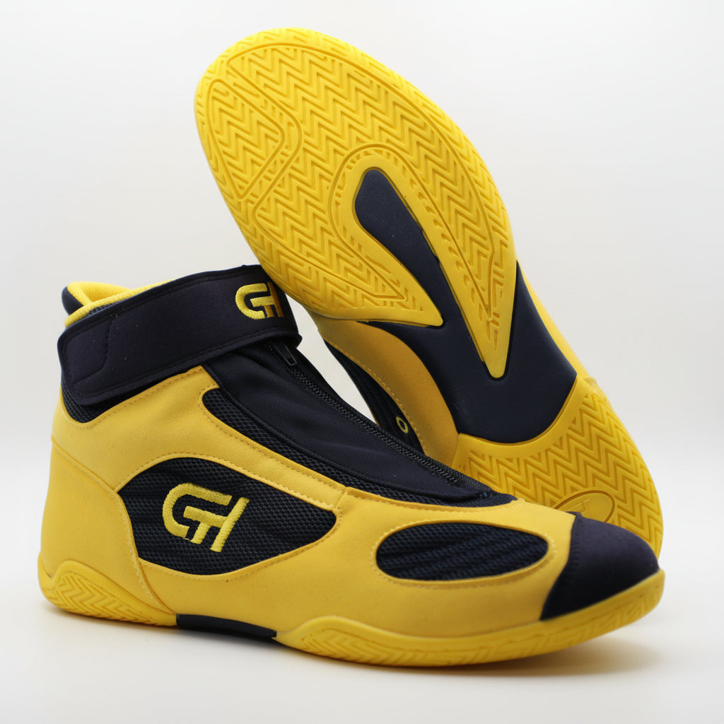 XXV Wrestling Shoe Navy/Yellow – CH Gear