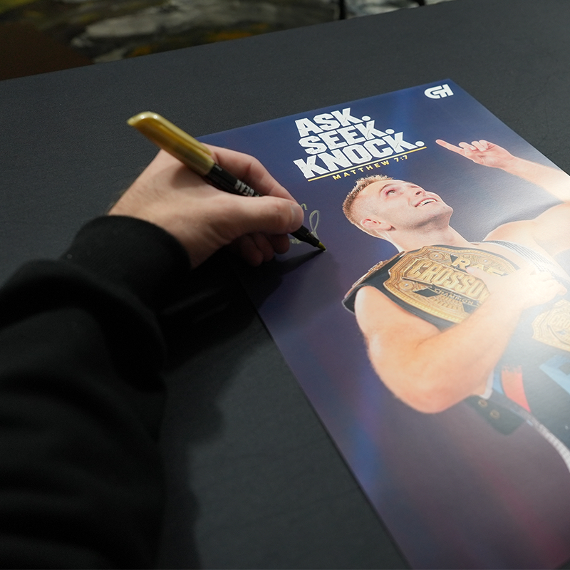 "Ask. Seek. Knock." Cayden Henschel Signed Poster