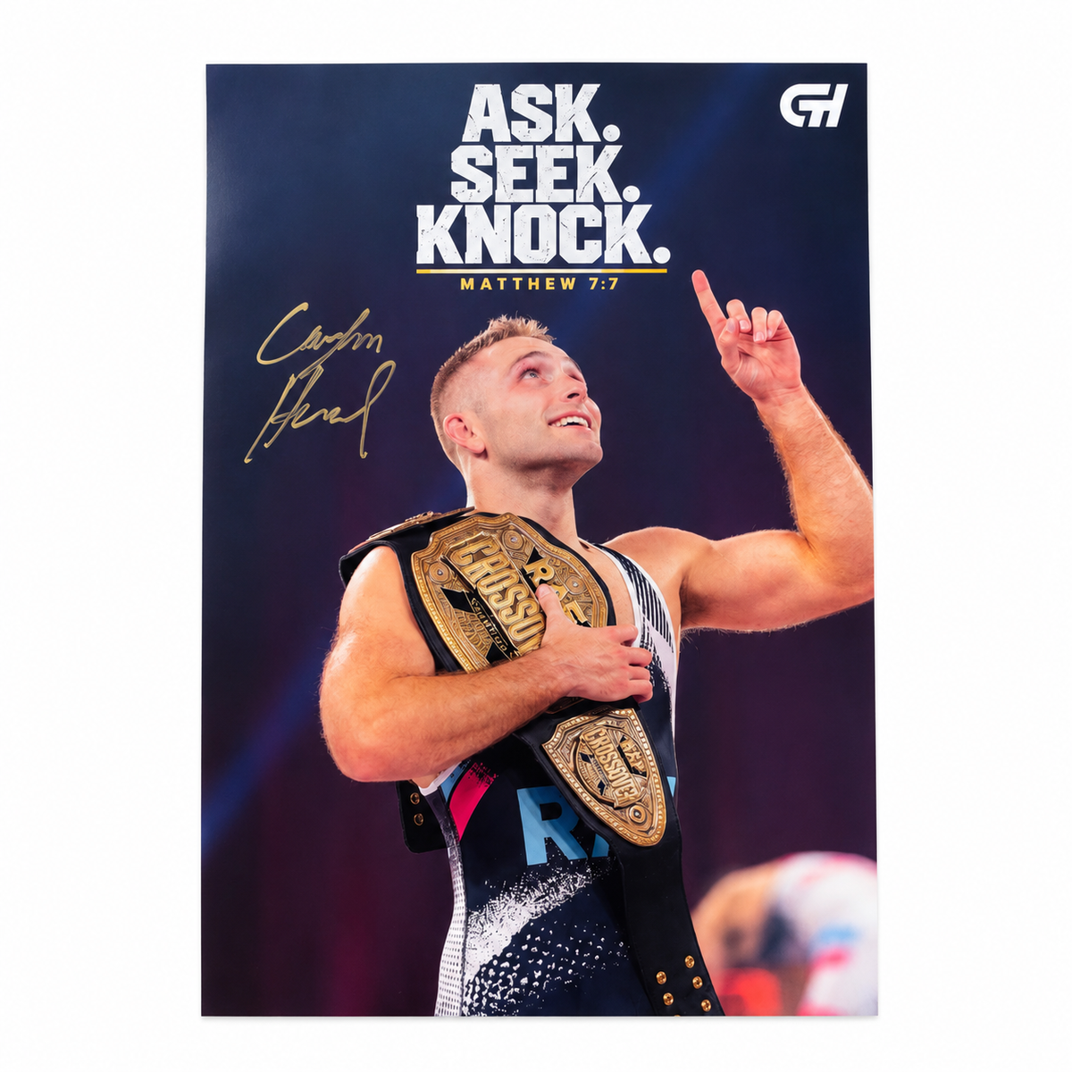 "Ask. Seek. Knock." Cayden Henschel Signed Poster