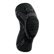 A black and gray striped CH Gear Wrestling knee pad with a textured grip pad on the back, shown against a plain white background.