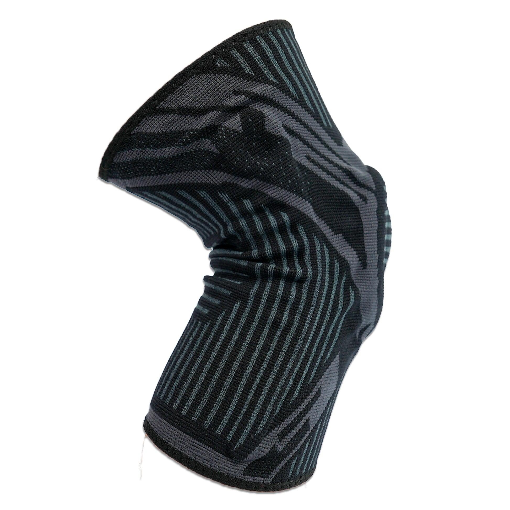 A black and dark gray striped athletic CH Gear Wrestling knee pad with a textured knit pattern, shown on a plain white background.
